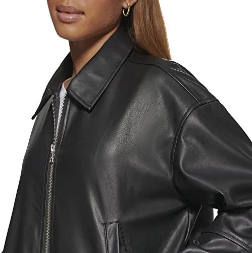 Levi's Women's Faux Leather Bomber with Laydown Collar | Amazon (US)