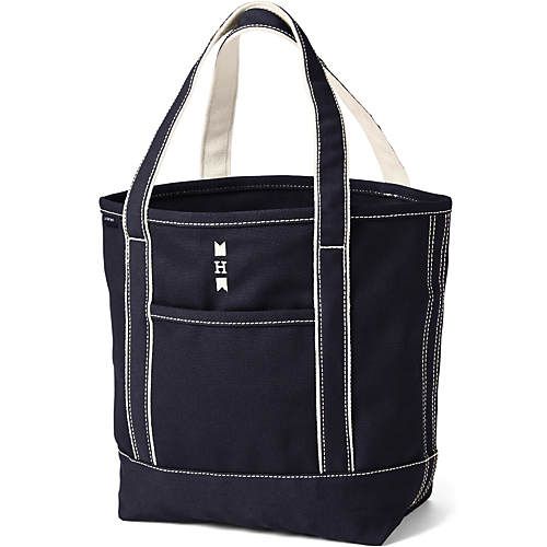 Medium Solid Color Open Top Canvas Tote Bag | Lands' End (US)