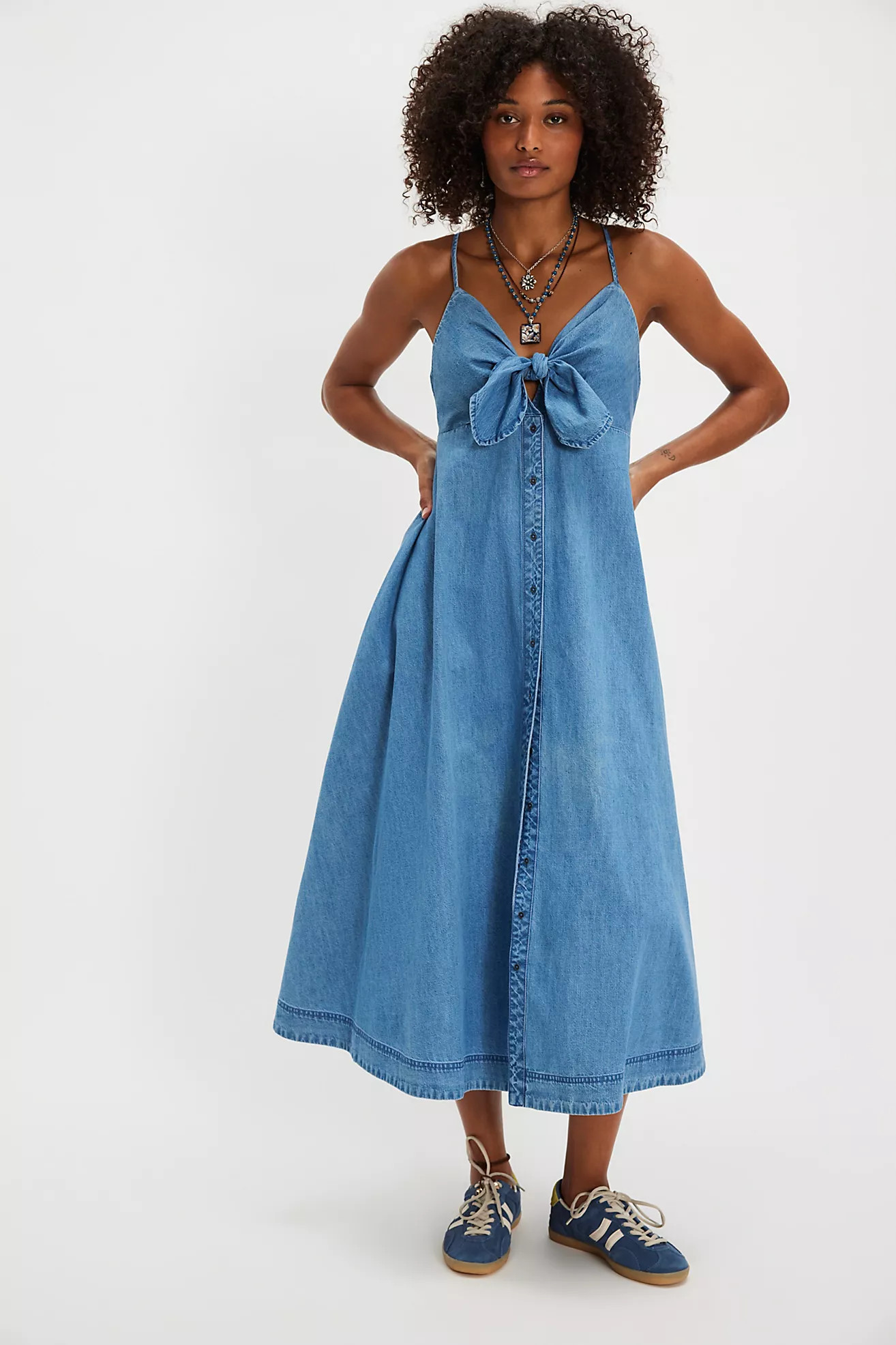 Via Denim Midi Dress | Free People (Global - UK&FR Excluded)