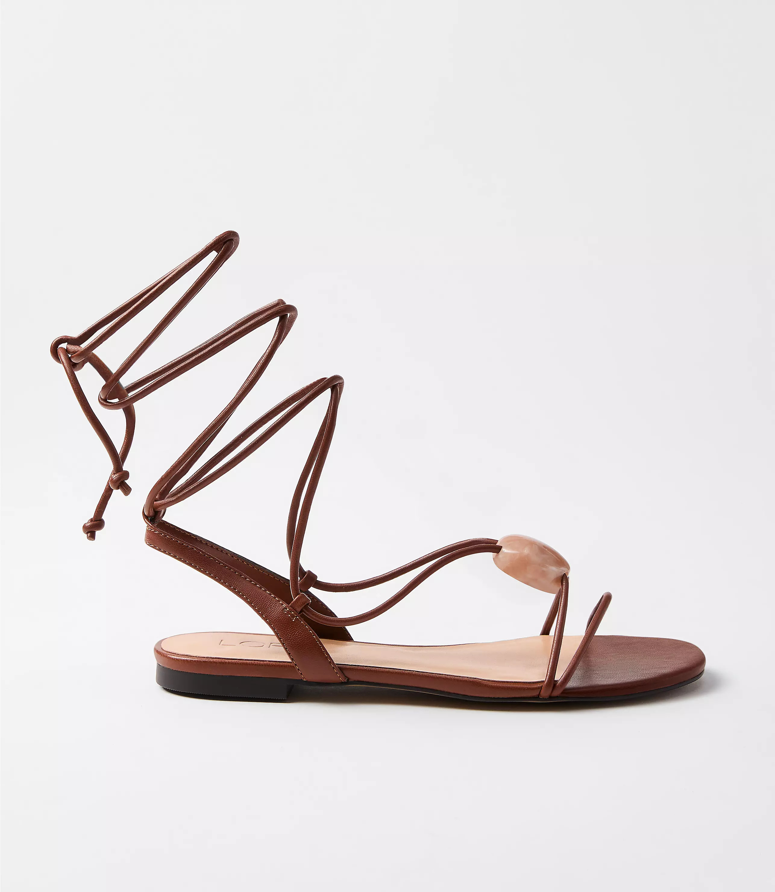 Resin Trim Lace Up Sandals | LOFT