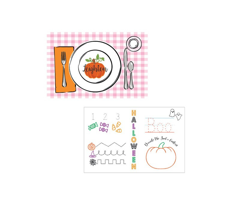 Halloween placemat Pumpkin placemat Personalized placemat | Etsy | Etsy (US)