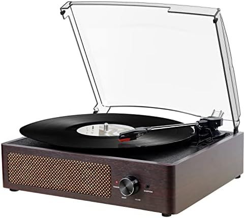 Vinyl Record Player Turntable with Built-in Bluetooth Receiver & 2 Stereo Speakers, 3 Speed 3 Siz... | Amazon (US)