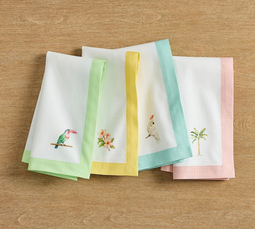 Cynthia Rowley Border Icon Napkins - Mixed Set of 4 | Pottery Barn (US)