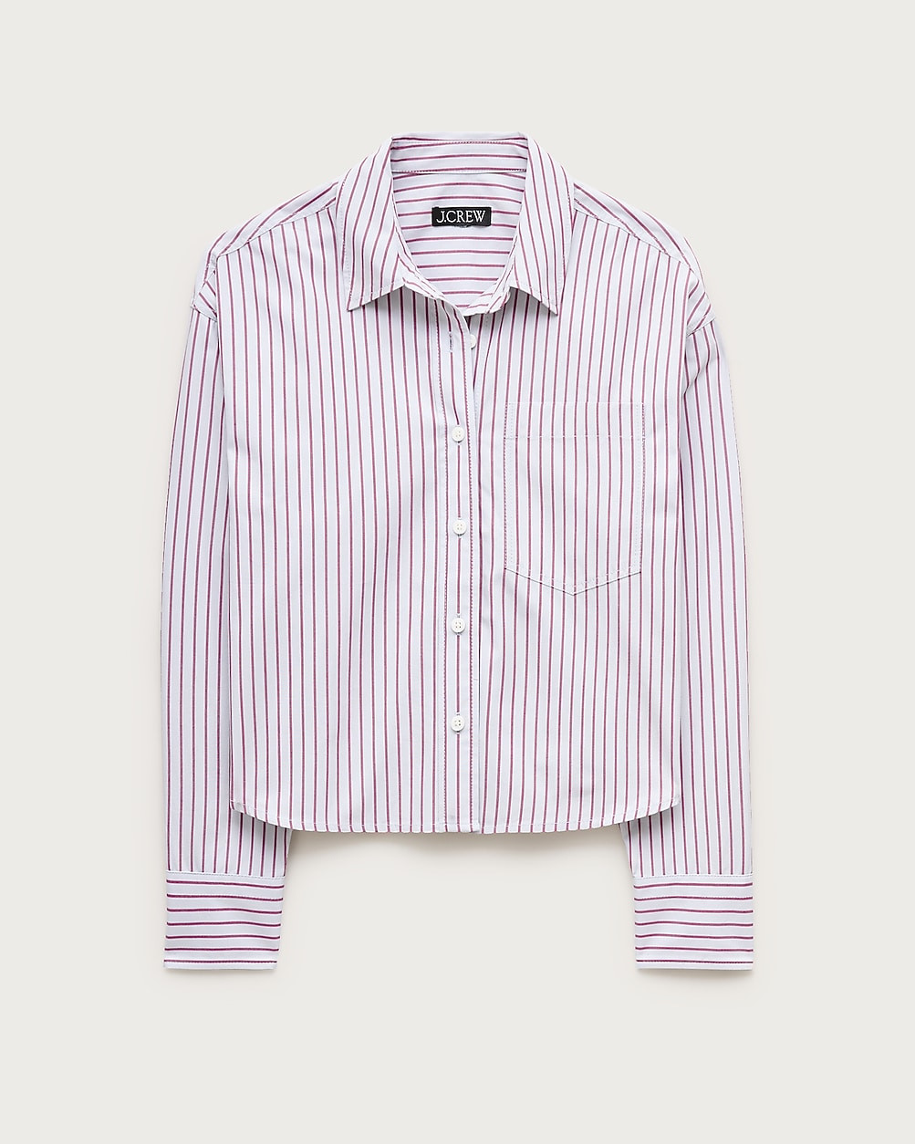 Étienne cropped button-up shirt in striped cotton poplin | J. Crew US