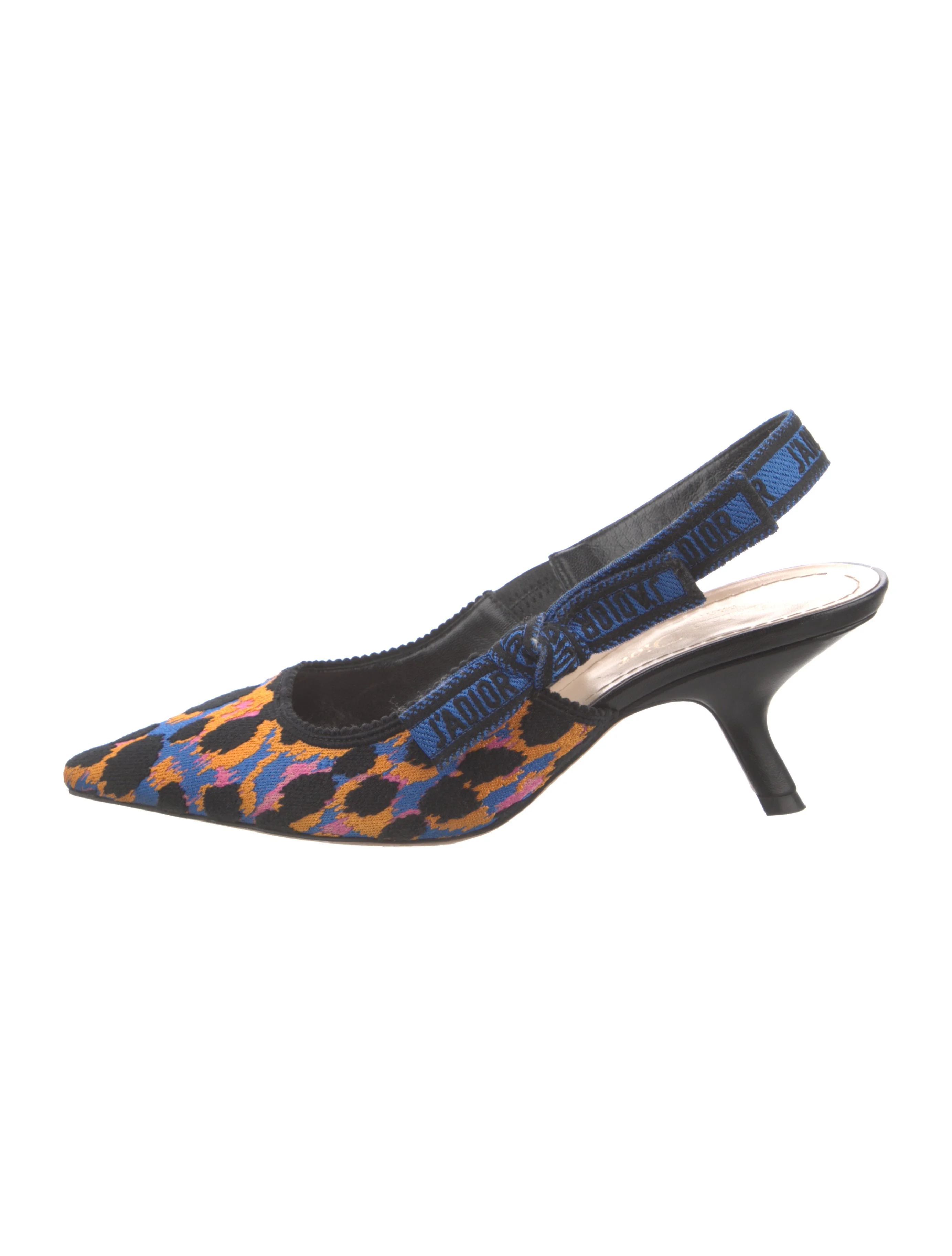 Printed Bow Accents Slingback Pumps | The RealReal
