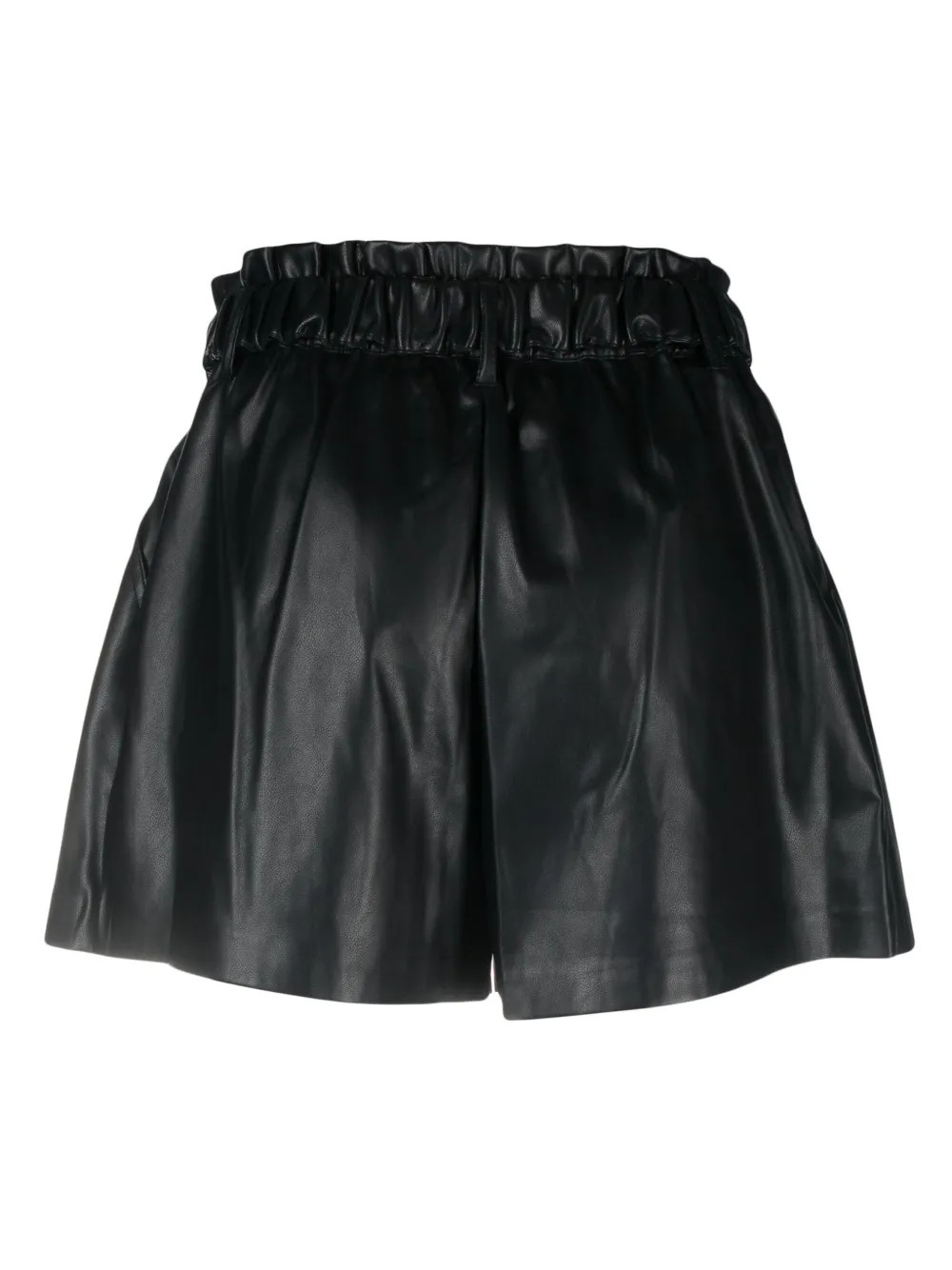 DKNY logo-buckle faux-leather Shorts | Black | FARFETCH | Farfetch Global