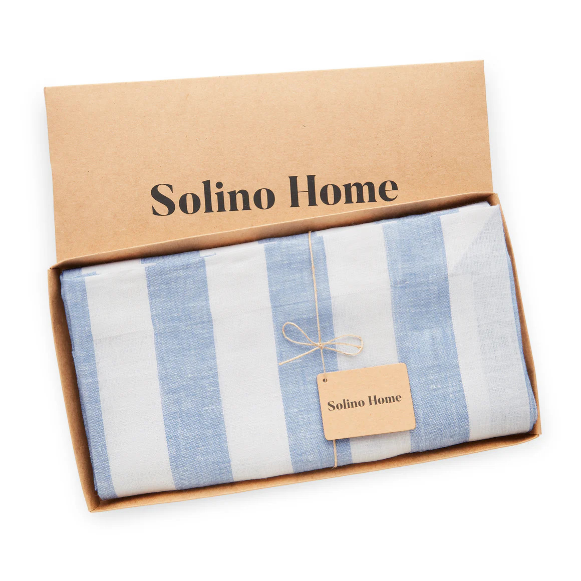 Cabana Stripe Linen Tablecloth | Solino Home Tablecloths | 100% Linen | Solino Home