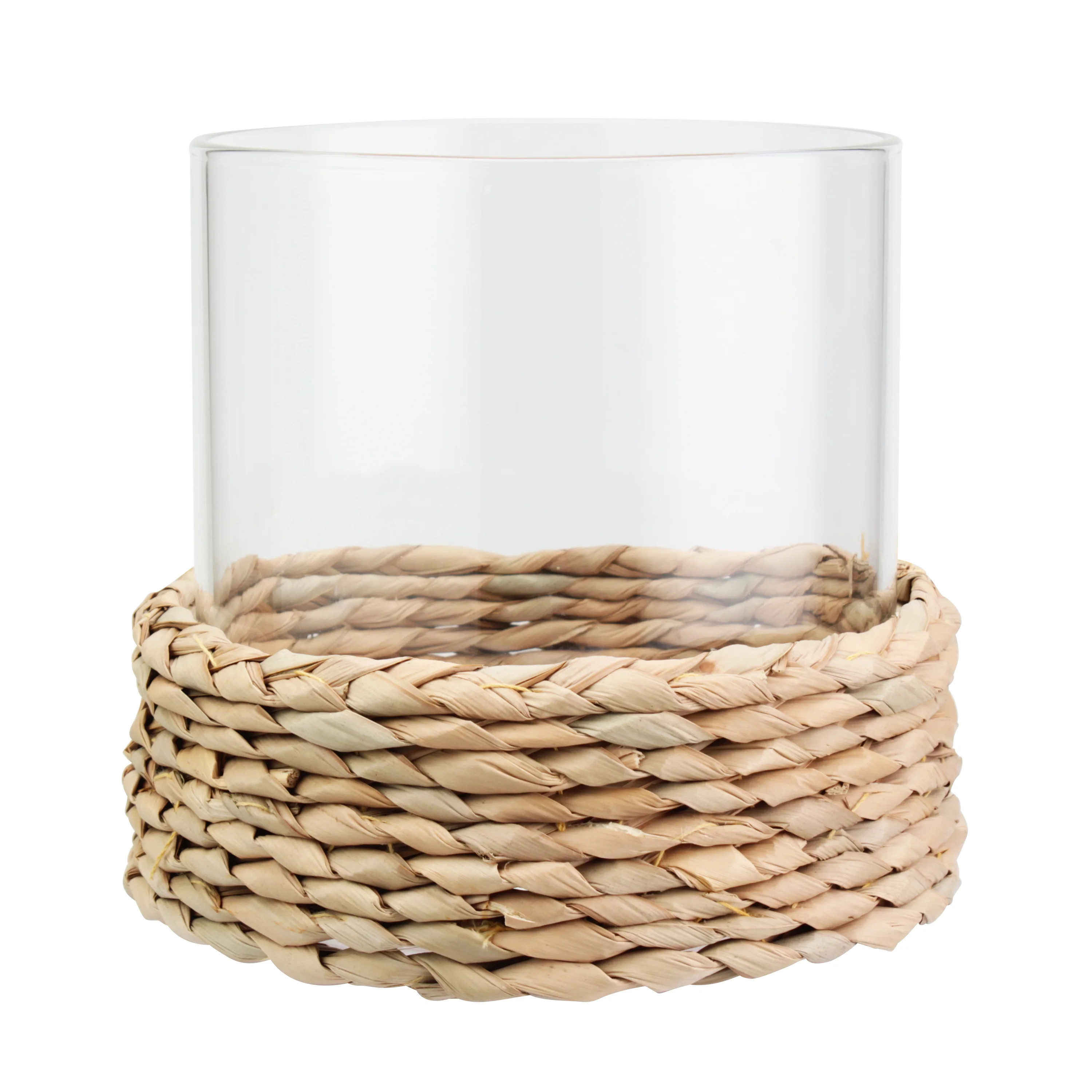 Better Homes & Gardens 7-Inch Water Hyacinth Glass Hurricane Candle Holder | Walmart (US)