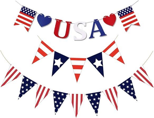 USA Banner, American BannerPatriotic Decorations for Memorial Day Home Outdoor Yard Decoration 3 ... | Amazon (US)