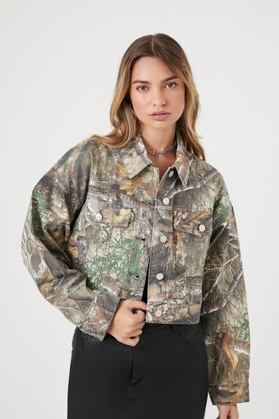 Cropped Camo Trucker Jacket | Forever 21 (US)