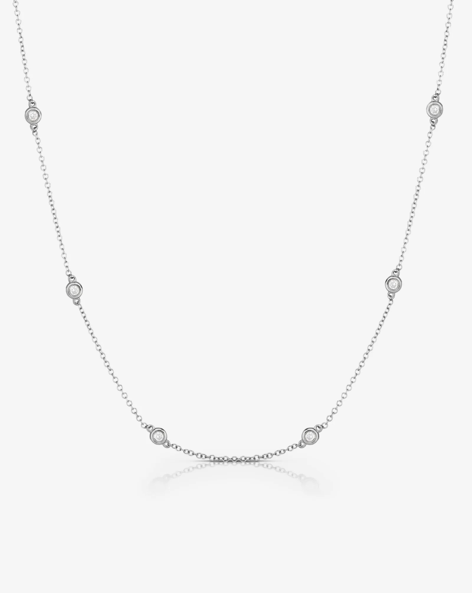 Diamond Bezel Station Necklace | Ring Concierge