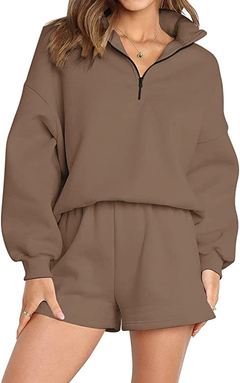 AUTOMET Women's Oversized 2 Piece Lounge Sets Fall Outfits 2022 Long Sleeve Cozy Casual Pajamas S... | Amazon (US)