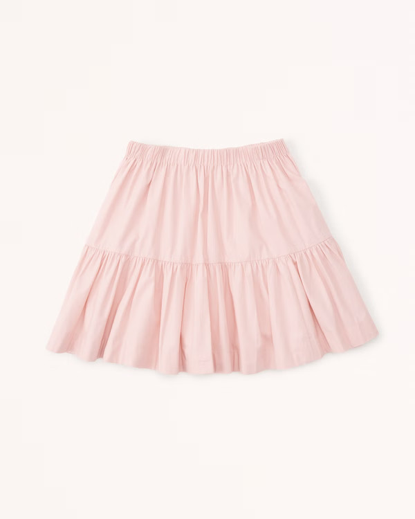 Tiered Poplin Mini Skirt | Abercrombie & Fitch (US)