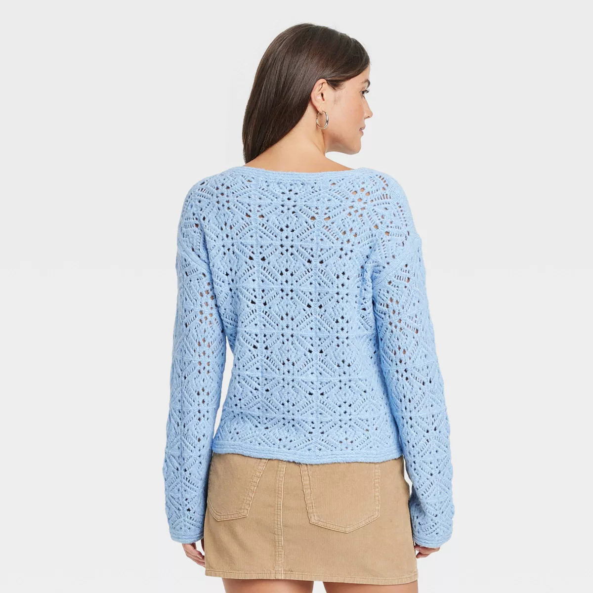 Women's Boat Neck Openwork Pullover Sweater - Universal Thread™ | Target