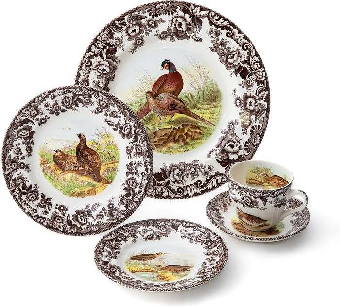 Spode Woodland 5 Piece Place Setting, Pheasant | Amazon (US)