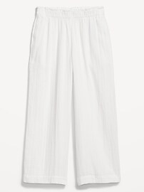 High-Waisted Crinkle Gauze Pull-On Ankle Pants | Old Navy (US)
