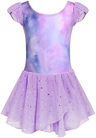 Arshiner Girls Ruffle Sleeve Ballet Dance Dress Tutu Skirted Leotard | Amazon (US)