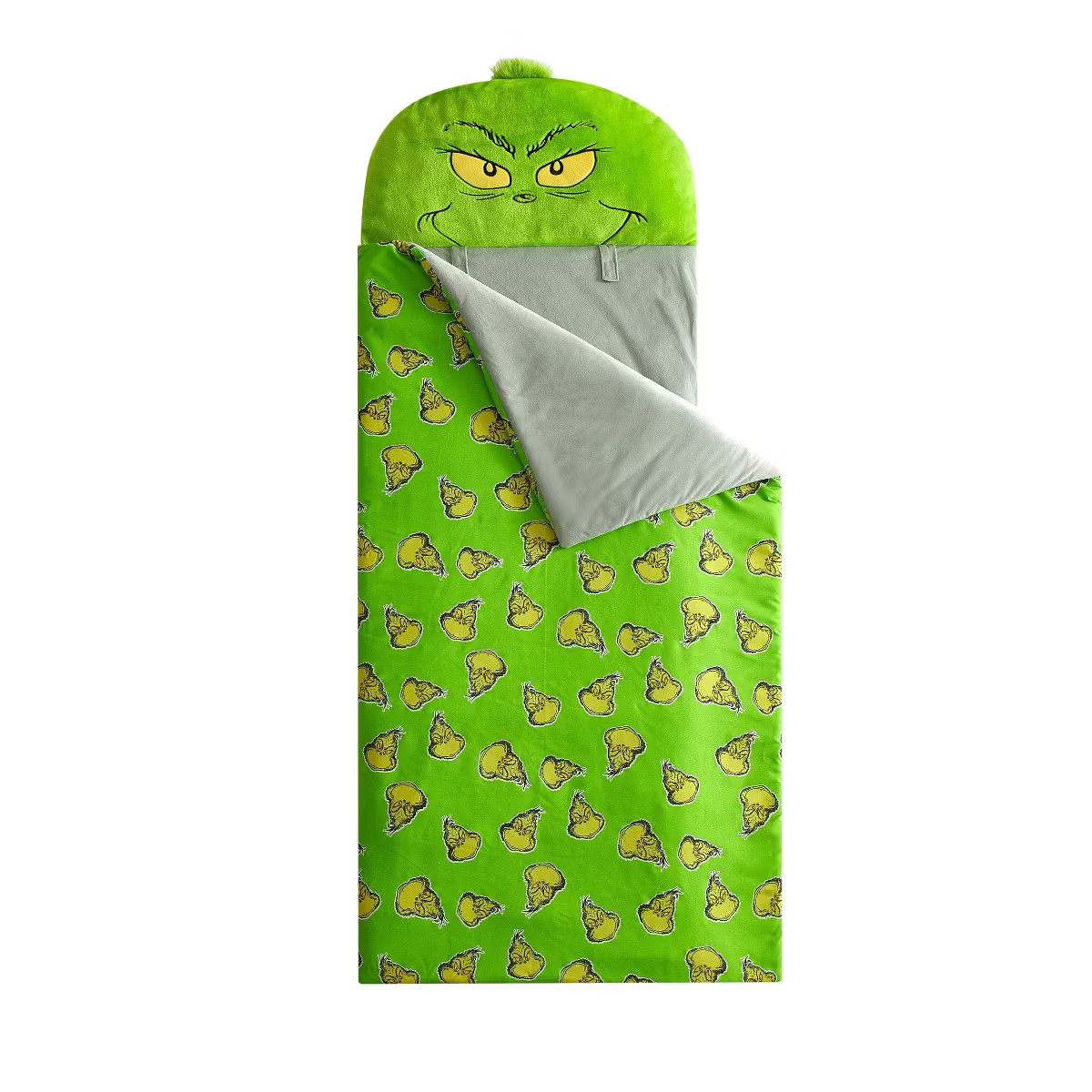 The Grinch Kids' Glow in the Dark Sleeping Bag Green | Target