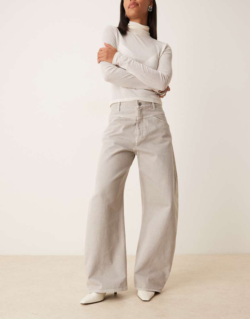 ARKET barrel shaped soft denim jeans in grey | ASOS (Global)