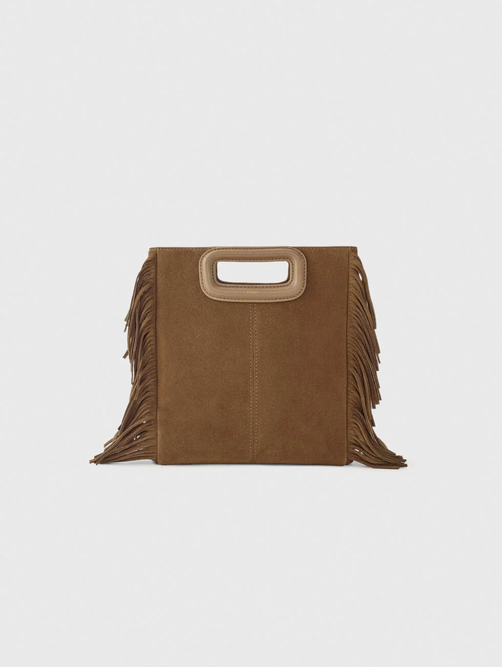 Fringed M bag in suede Brown for Women | Maje | Maje US