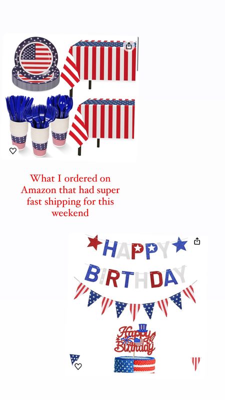 What I ordered on Amazon for Memorial Day, would also be cute for 4th of July 

#LTKParties #LTKSeasonal #LTKFindsUnder50
