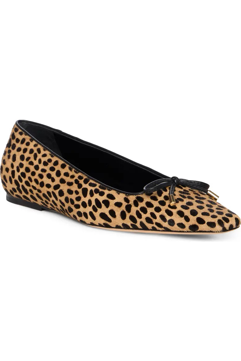 PAIGE Wiley Pointed Toe Genuine Calf Hair Flat in Tan Cheetah at Nordstrom, Size 9 | Nordstrom