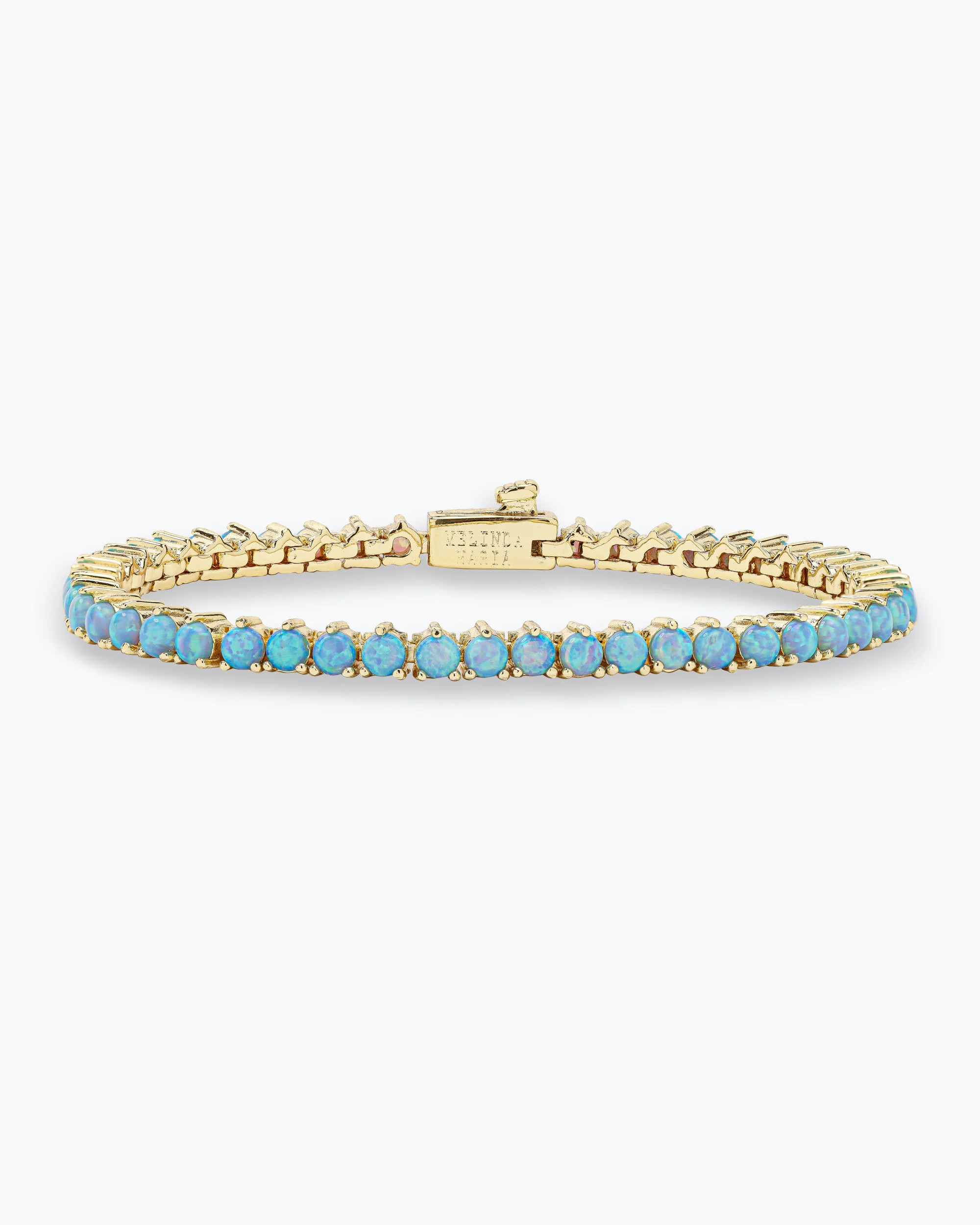 Not Your Basic Tennis Bracelet - Gold|Blue Opal - 7 | Melinda Maria Jewelry