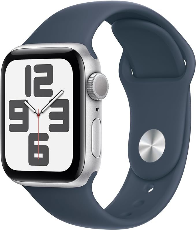 Apple Watch SE (2nd Gen) [GPS 40mm] Smartwatch with Silver Aluminum Case with Storm Blue Sport Ba... | Amazon (US)
