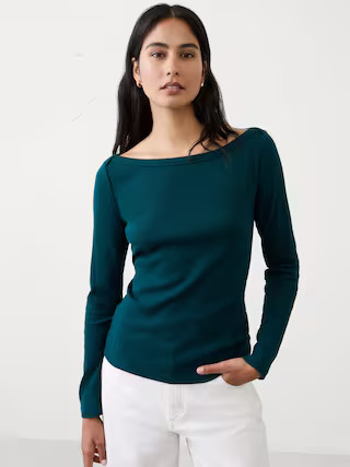 Ribbed Boatneck Top | Banana Republic Factory