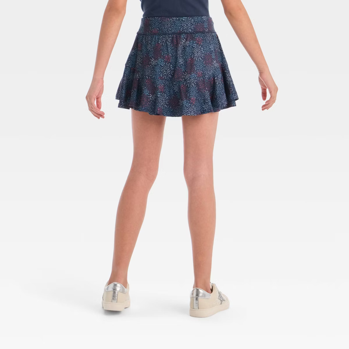 Girls' Knit Skort - All In Motion™ Light Blue Gingham S | Target