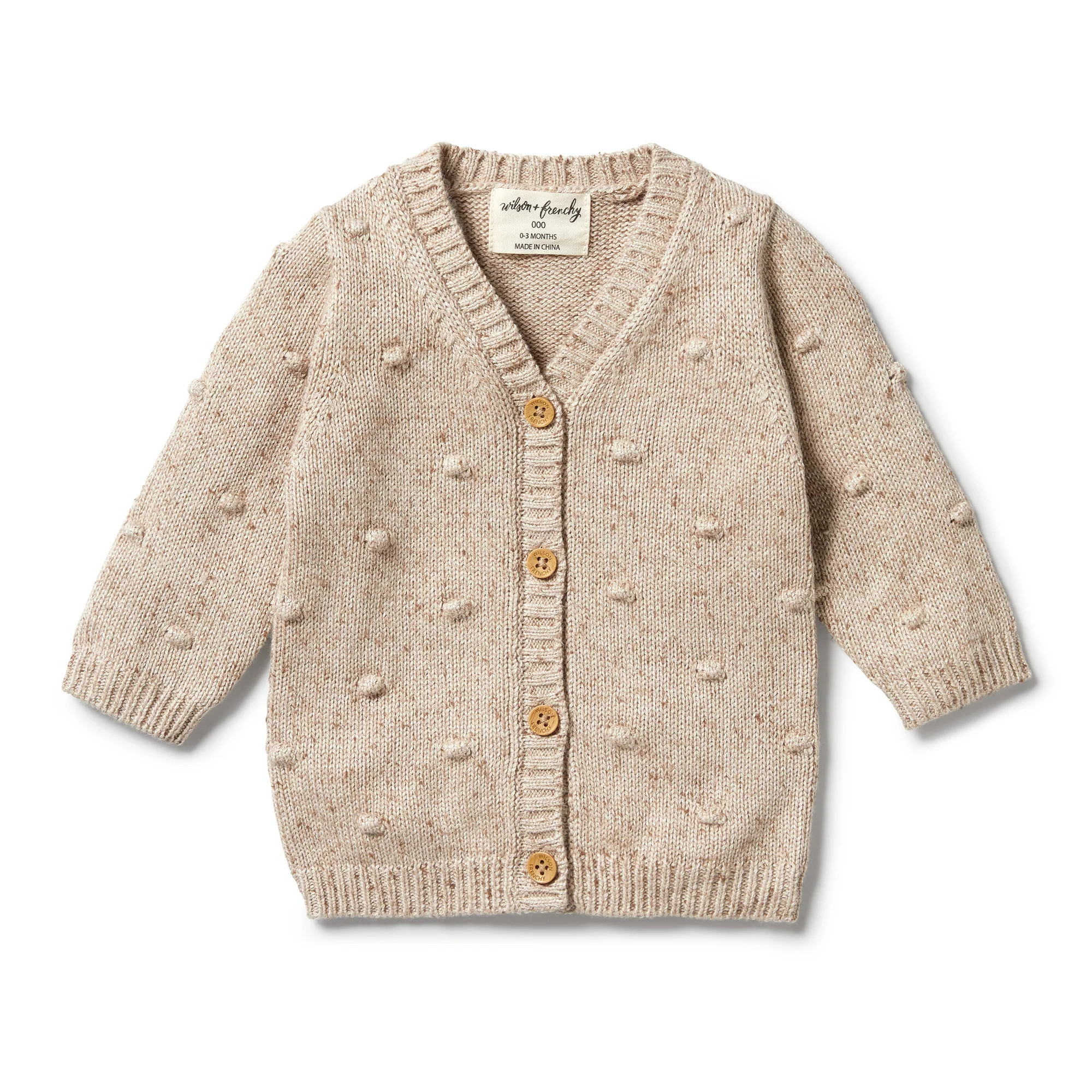 Knitted Cardigan, Oatmeal Fleck | SpearmintLOVE