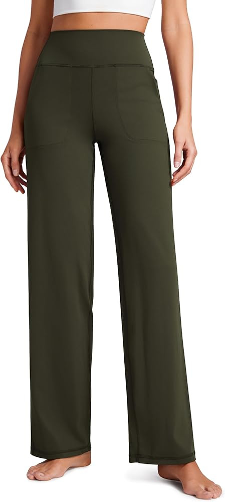CRZ YOGA Womens Butterluxe High Waist Wide Leg Pants with Pockets 31" - Buttery Soft Comfy Casual... | Amazon (US)