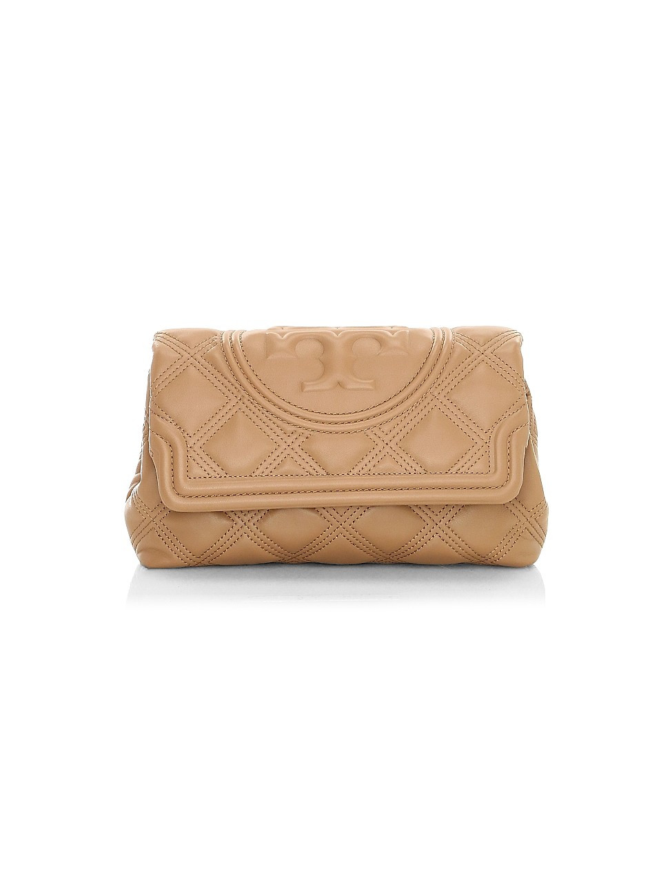 Tory Burch Women's Fleming Leather Clutch - Tiramisu | Saks Fifth Avenue