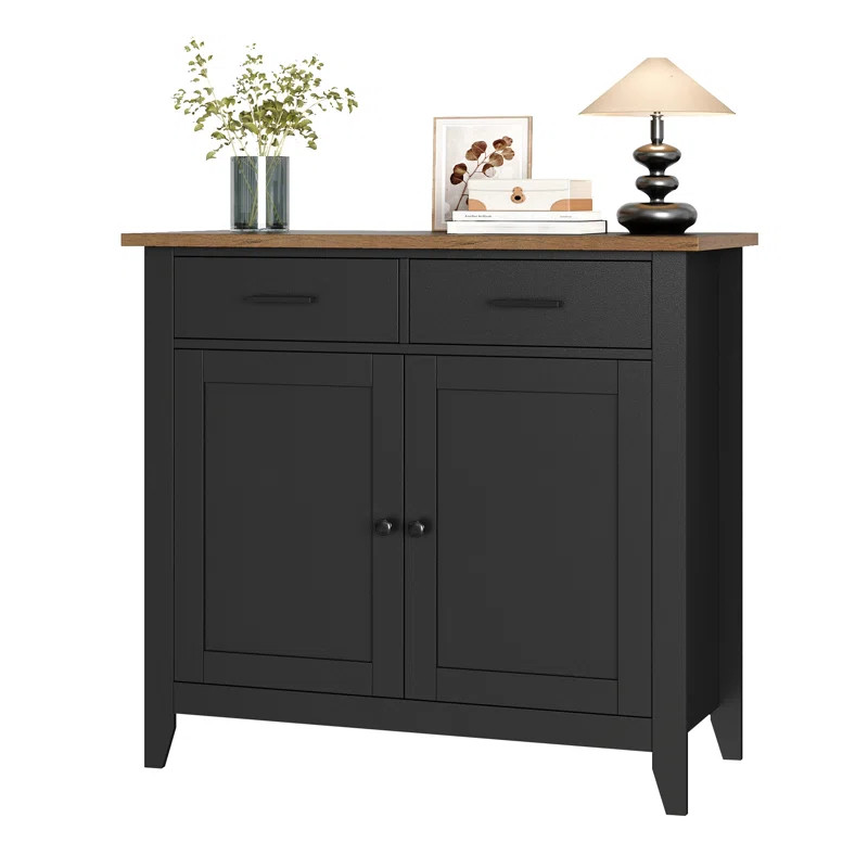 Ailynn Wood Accent Cabinets With 2 Drawers & 2 Doors | Wayfair North America