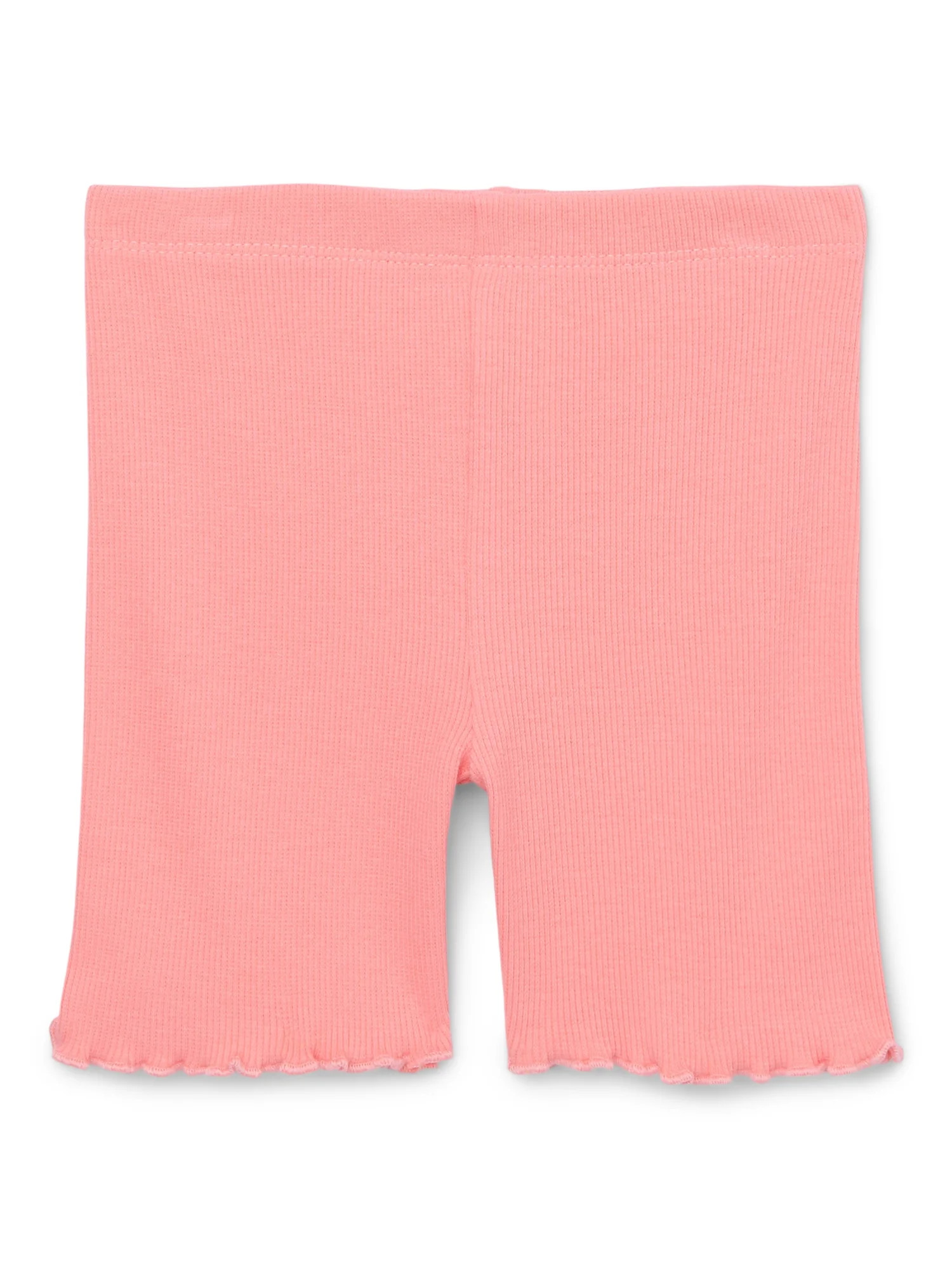 Garanimals Toddler Girl Rib Biker Shorts with Lettuce Hem, Sizes 18M-5T | Walmart (US)