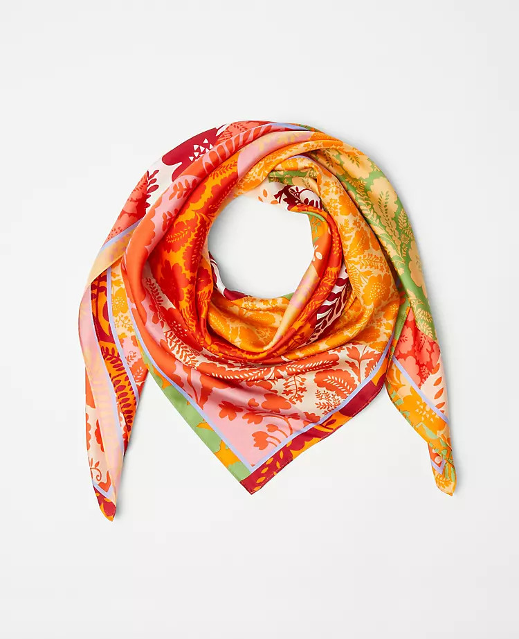 Patchwork Floral Silk Scarf | Ann Taylor | Ann Taylor (US)