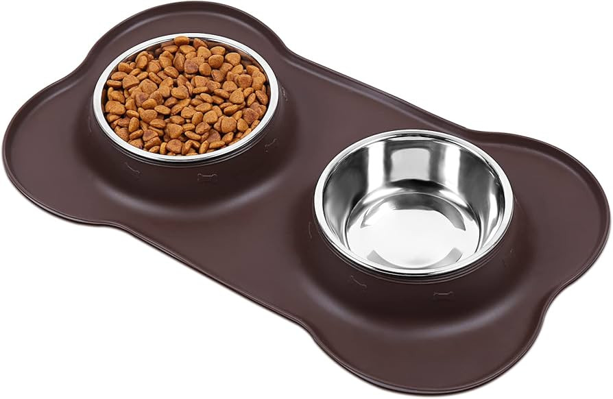 Vivaglory Dog Bowls Stainless Steel Water and Food Puppy Cat Bowls with Non Spill Skid Resistant ... | Amazon (US)