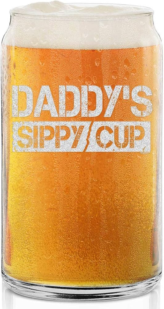 shop4ever® Daddy's Sippy Cup Engraved Beer Can Glass Gift For New Daddy To Be | Amazon (US)