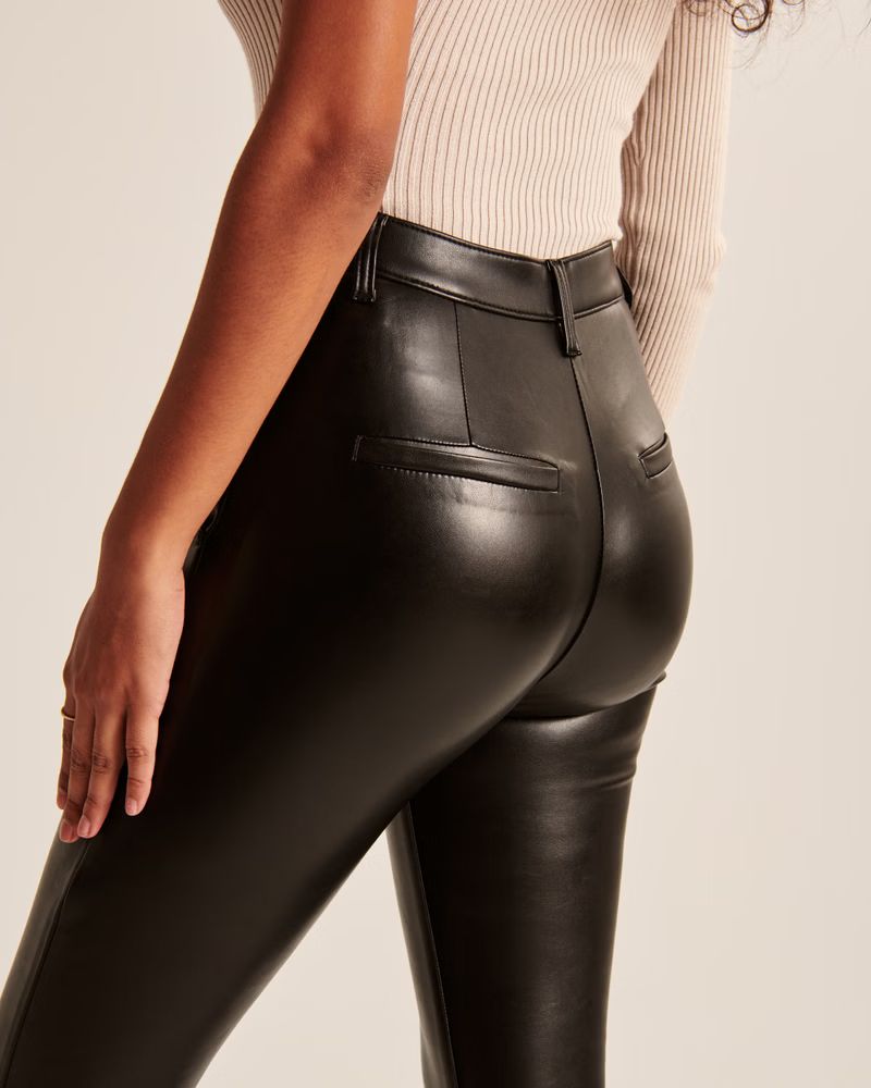 Vegan Leather Split-Hem Pants | Abercrombie & Fitch (US)