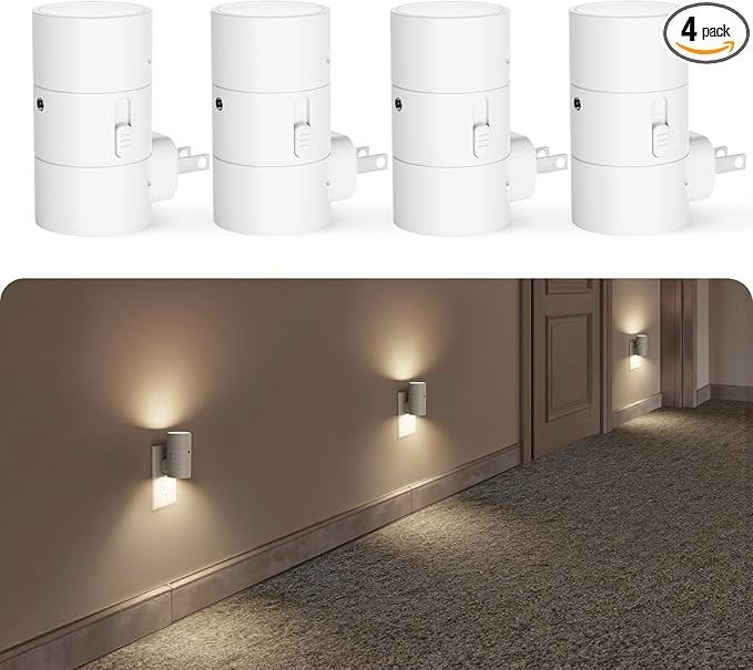 VOLISUN Night Light, Dimmable Led Night Lights Plug into Wall, Amber/3000K/4500K, 0-100LM Adjusta... | Amazon (US)