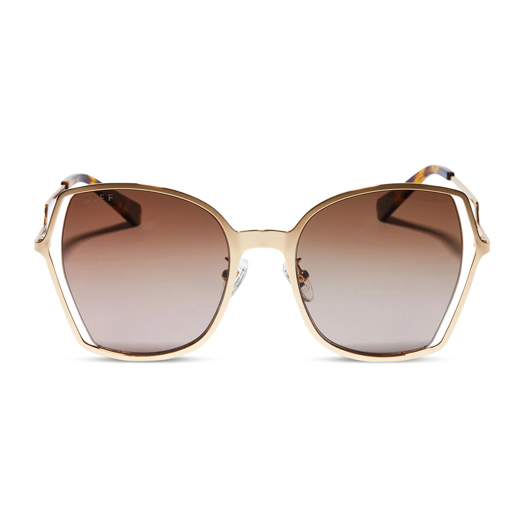 COLOR: gold brown gradient polarized sunglasses | DIFF Eyewear