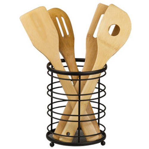 Home Basics Chrome Wire Collection Cutlery Holder, Black | Walmart (US)