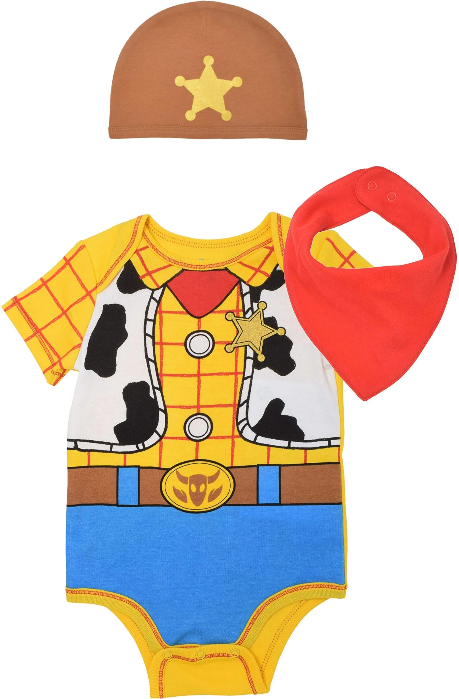 Disney Pixar Toy Story Woody Infant Baby Boys Cosplay Bodysuit Hat and Bib 3 Piece Newborn to Inf... | Walmart (US)