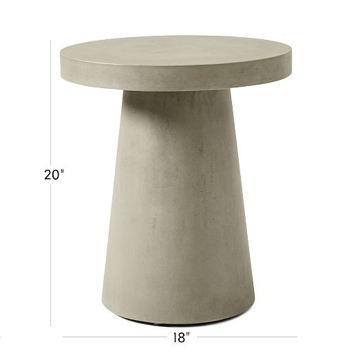 Concrete Pedestal Indoor/Outdoor Round Side Table (18") | West Elm (US)