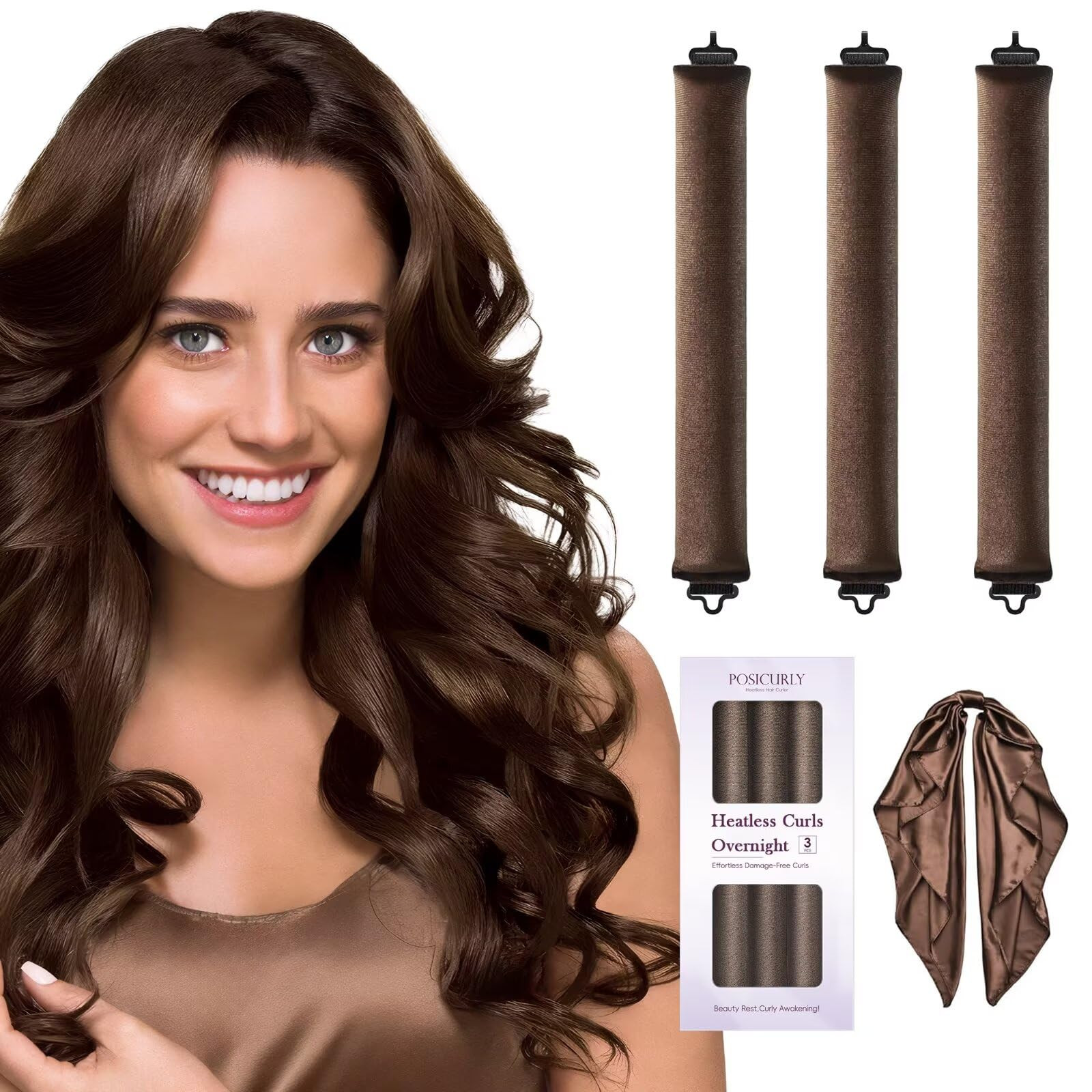 Heatless Hair Curler Overnight Curls-3 Pcs No Heat Curling Blowout Rod to Sleep In,Hair Rollers w... | Amazon (US)
