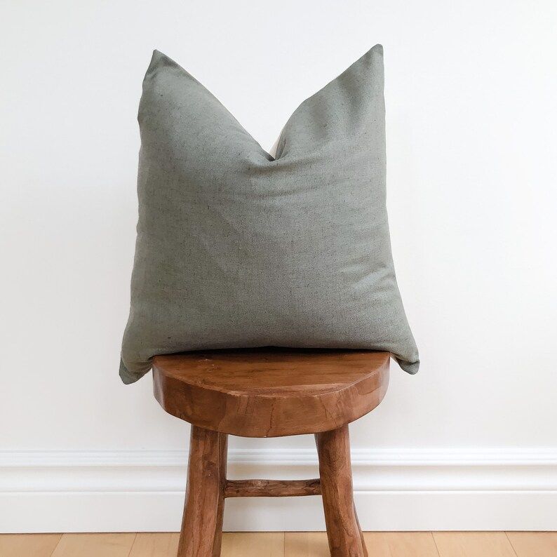 The Sage l Linen Pillow Cover l Throw Pillow l Green Home Decor l 22" Pillow | Etsy (US)