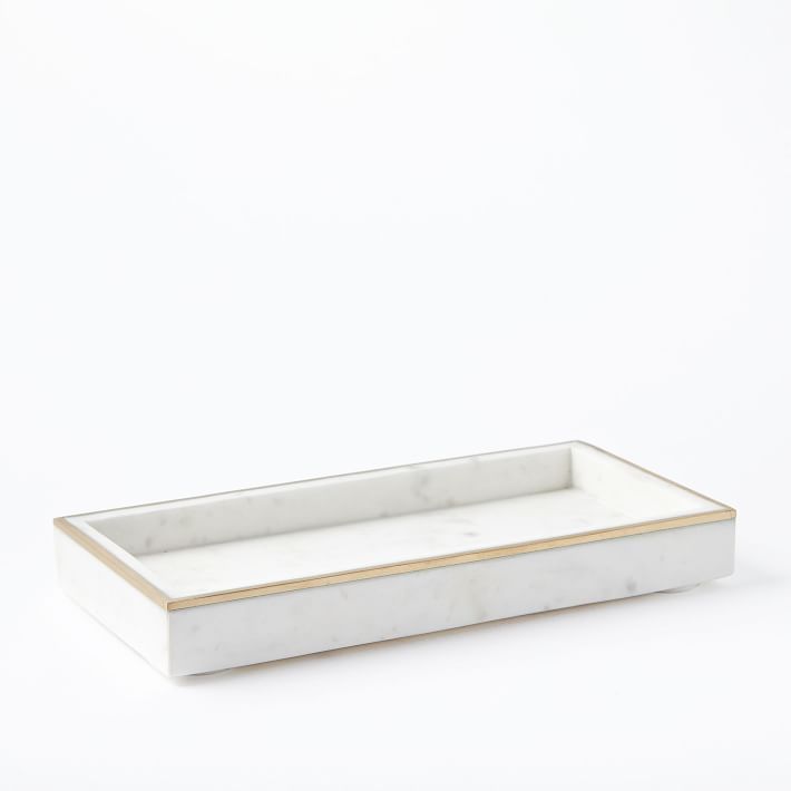 Brass Inlay Marble Tray | West Elm (US)