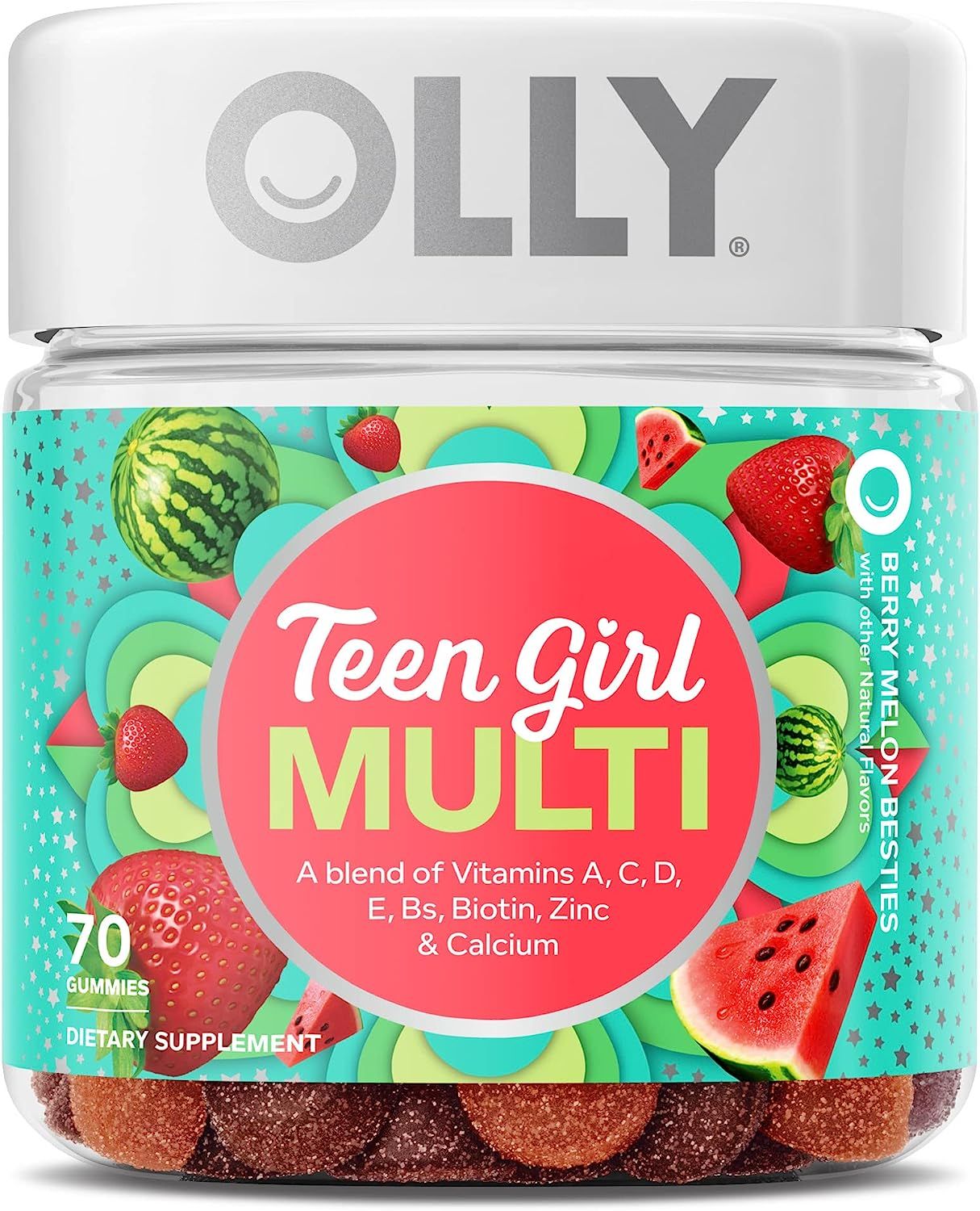 OLLY Teen Girl Multi Gummy, Healthy Skin and Immune Support, 15 Essential Vitamins, Biotin, Zinc,... | Amazon (US)