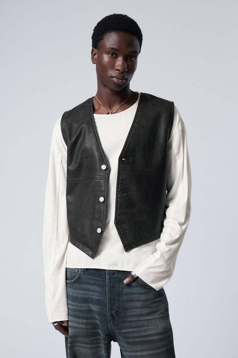 Faux Leather Vest | Weekday
