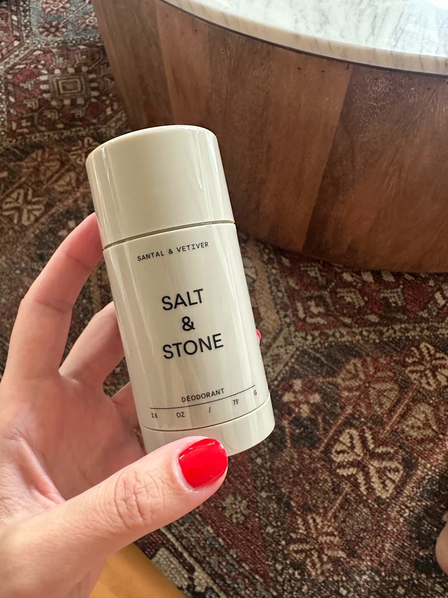 This deodorant is SO good! Smells divine and aluminum free. Keeps you smelling good for a long time.